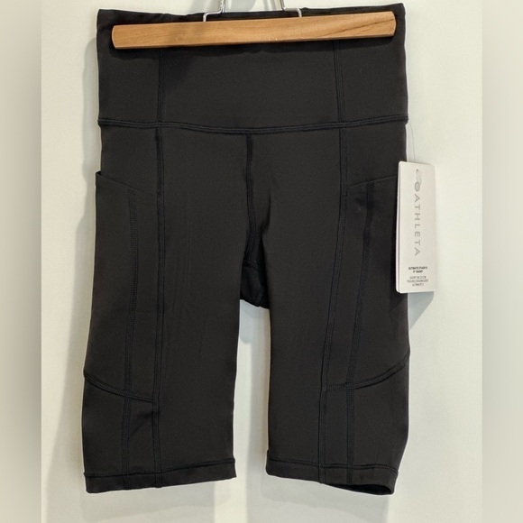 Athleta Ultimate Stash II Biker Shorts 9in High Rise Black Size XXS Workout New - Picture 6 of 14